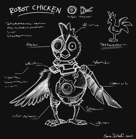 Robot Chicken by ZombiDJ on DeviantArt Chicken Tattoo, Chicken Drawing, Chicken Art, Cartoon ...