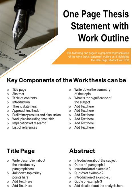 10 One-Page Thesis Outline Templates to Achieve Academic Excellence