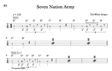 Seven Nation Army - Bass Guitar - Music by the Measures