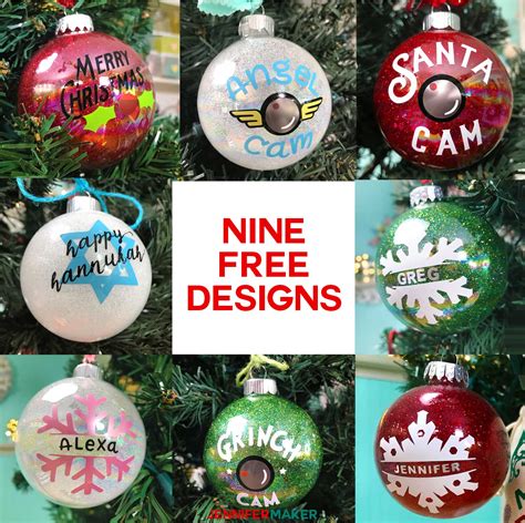 DIY Glitter Ornaments With Layered Vinyl - Jennifer Maker