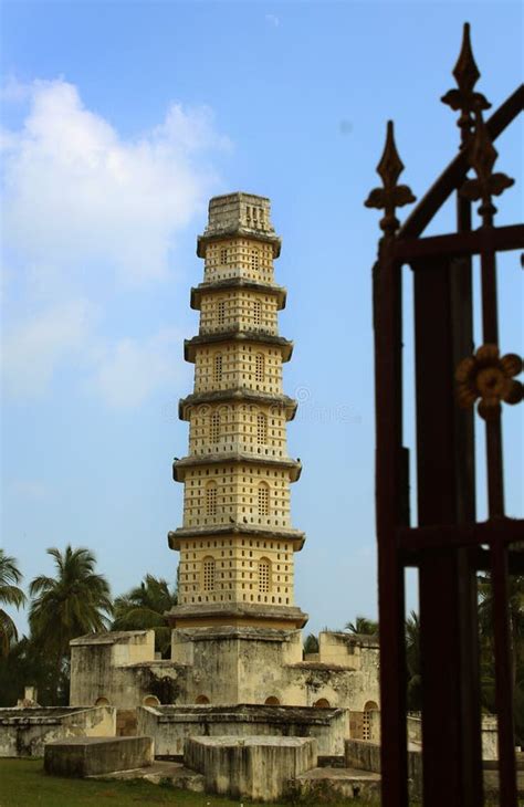 The Tower of Manora Fort with Gate Silhouette. Stock Photo - Image of landmark, built: 109453622