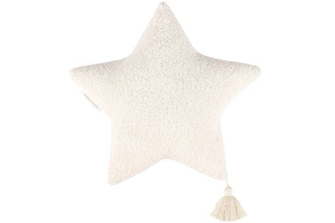Boho Vanilla Star Cushion Boucle