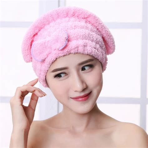 Aliexpress.com : Buy Microfiber Dry Hair Towel Hat Solid Color Shower Cap Comfortable Make Hair ...