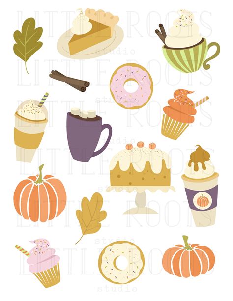 Pumpkin Spice Clipart / Pumpkin Spice / Autumn Stickers / - Etsy