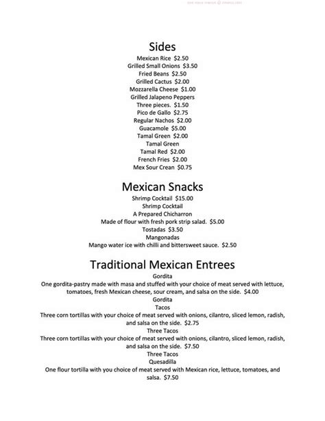 Online Menu of La Mexicana Restaurant, Bristol, Pennsylvania, 19007 - Zmenu