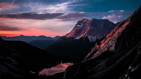 1920x1080 Long Mountain Ranges Landscape Orange Dark Sky 5k Laptop Full ...