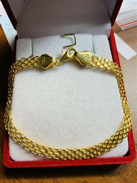 18K Saudi Gold Bracelet 7” Long | Gold bracelet, Bracelets, Infinity bracelet