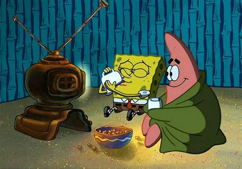 Spongebob and Patrick watching TV: Spongebob, Patrick, Watching, TV, Comfortable, Drinking ...