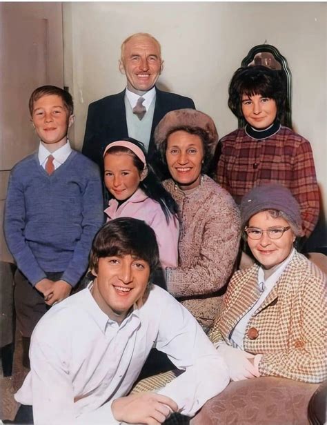 John Lennon and his Aunt Mimi Smith who raised him, with her children ...