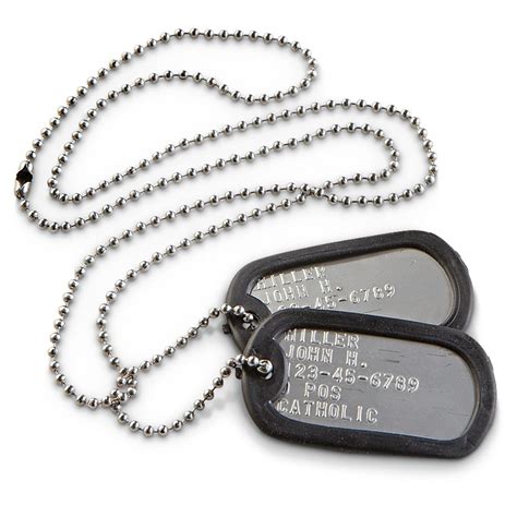 Customizable Military-Style Dog Tags - 222774, Military Accessories at ...