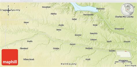 Physical 3D Map of Boyd County