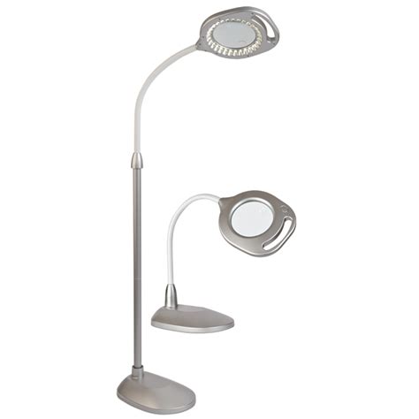 OttLite 2-in-1 LED Magnifier Floor and Table Light | Magnifier Lamp | Natural Daylight Lighting