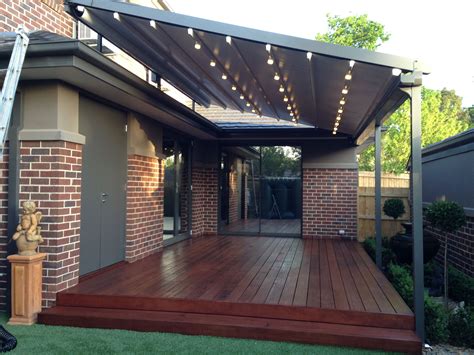 Retractable Pergola Awning Best Quality Design Gray Stained Finish Tough Metal Posts Crossbeams ...