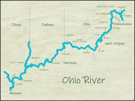 Ohio River Map - Blank World Map