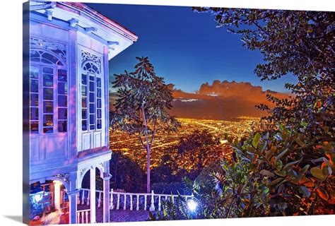 Colombia, Bogota, night scene from Monserrate hill Wall Art, Canvas ...