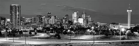 Denver Colorado Skyline Black and White Panoramic Cityscape Photograph ...