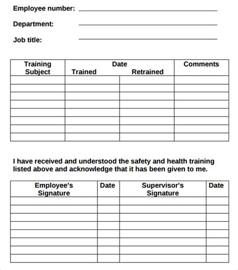 Training Log Templates | 11+ Free Printable Word, Excel & PDF