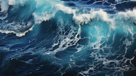 Premium AI Image | Illustration of blue waves in the ocean