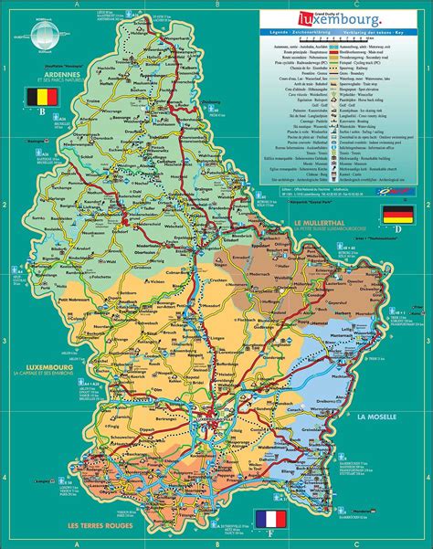 Detailed administrative and road map of Luxembourg. Luxembourg detailed administrative and road ...