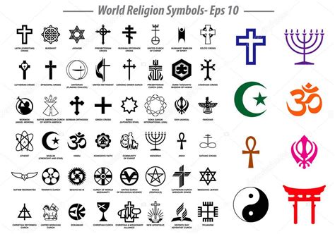 símbolos de la religión mundial signos de los principales grupos ...