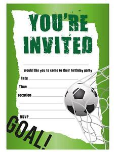 FOOTBALL BOYS BIRTHDAY PARTY INVITATIONS INVITES CHILDREN KIDS UNISEX | eBay