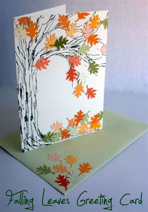 Falling leaves greeting card - Atop Serenity Hill | Fall cards ...