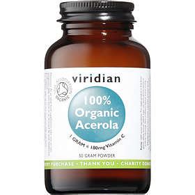 Viridian 100% Organic Acerola Vit C Powder 50g halvin hinta | Katso päivän tarjous - Hintaopas.fi