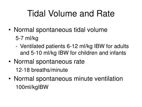 Calculate Tidal Volume Based On Height