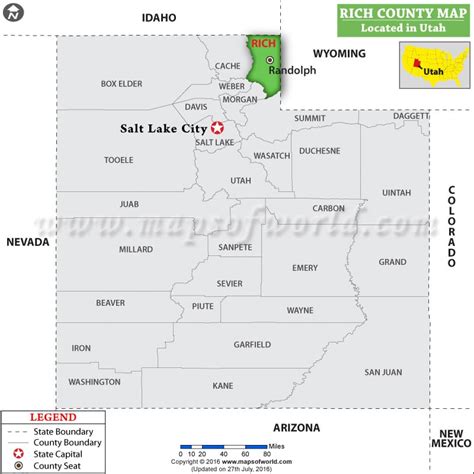 Rich County Map, Utah