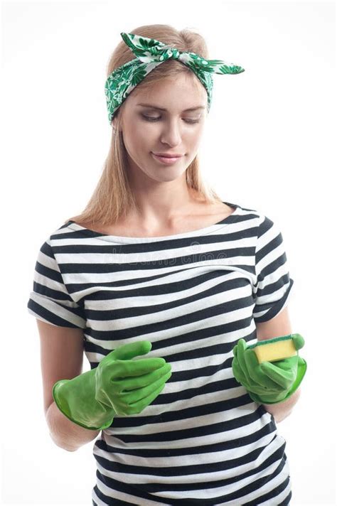 Housewife in gloves stock photo. Image of lifestyle, housewife - 49526802