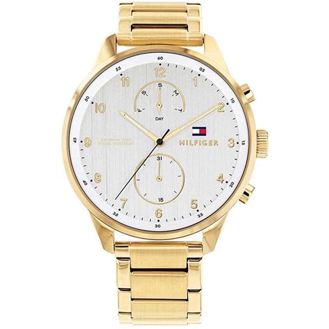 TOMMY HILFIGER CHASE MULTI-FUNCTION MENS GOLD STAINLESS STEEL MULTI ...