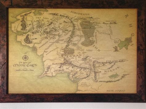 Map Of Middle Earth Middle Earth Map Lord Of The Rings Poster Fan Art ...
