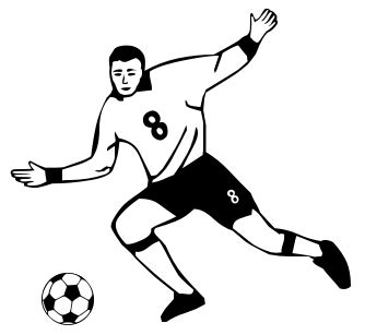 footballer clipart black and white - Clip Art Library