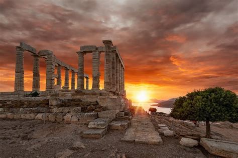 Amazing Sunset At Poseidon's Temple, Cape Sounio: Triphobo