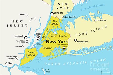 Political Map Of New York City - Nat Laurie