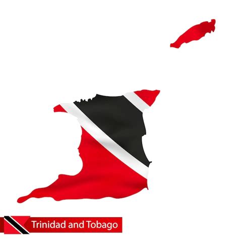 Premium Vector | Trinidad and tobago map with waving flag of country