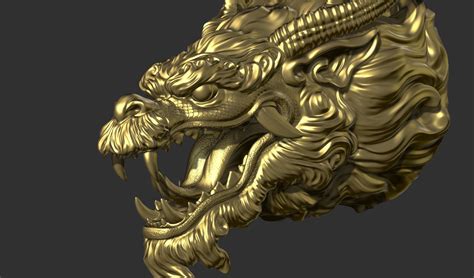 Chinese Dragon Sculpture Head