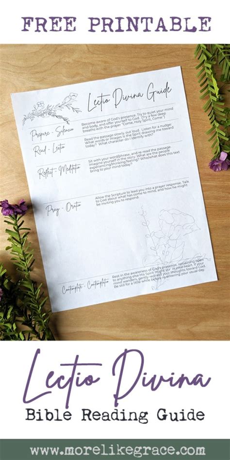 Lectio Divina Guide - Free Printable | More Like Grace