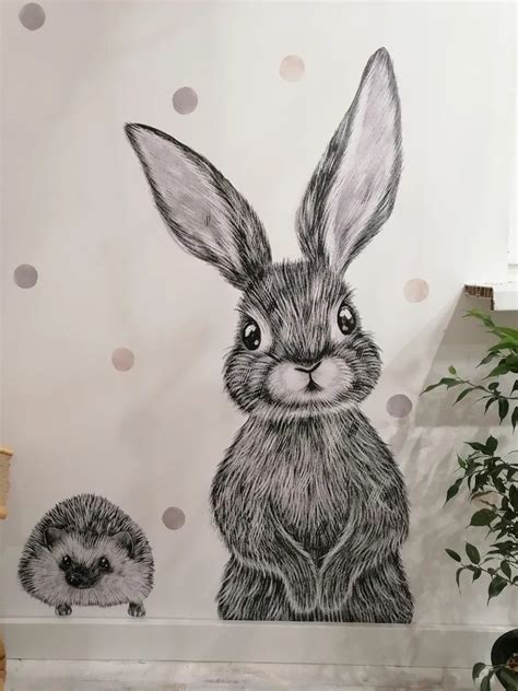 Bunny Rabbit Nursery Wall Stickers Rabbit Wall Decals Bunny - Etsy