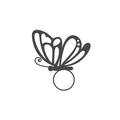 Butterfly Monogram, Decoration Free Svg File - SVG Heart