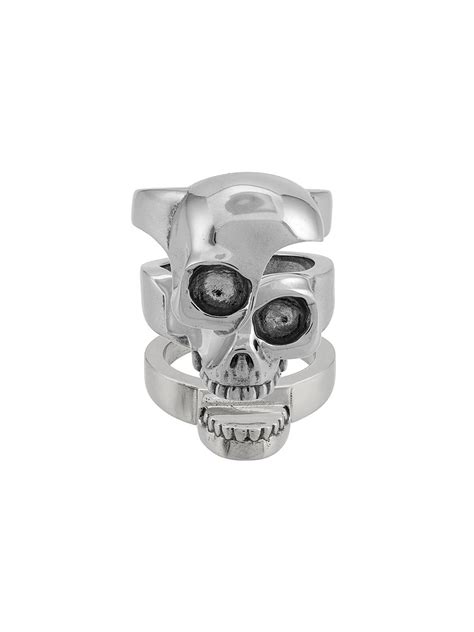 Alexander McQueen Divided Skull Ring - Farfetch