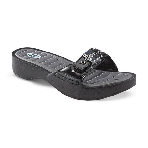 Dr. Scholl's Women's Rock Black Dot Wedge Slide Sandal