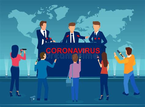 Vector of Government Officials Holding a Press Conference on the Coronavirus Outbreak Stock ...