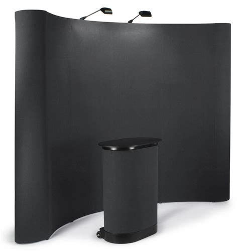 10' Curved Pop Up Display w/ Velcro Fabric, Portable Counter & 2 ...