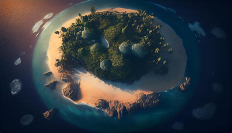 Premium AI Image | A small island with a beach and a tropical island.