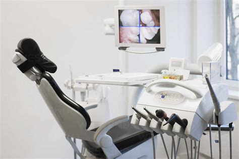 Dentists chair and equipment stock photo