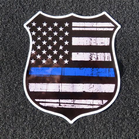 Thin Blue Line Police Badge Vinyl Decal – MCE Designs