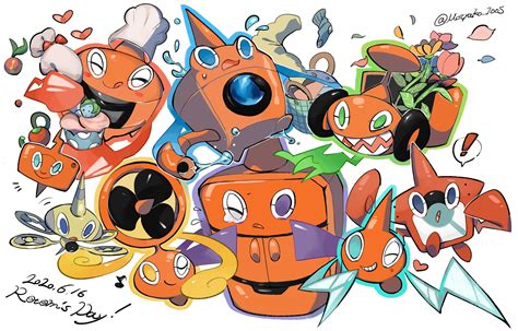 rotom, rotom phone, rotom dex, rotom, rotom, and 5 more (pokemon) drawn ...