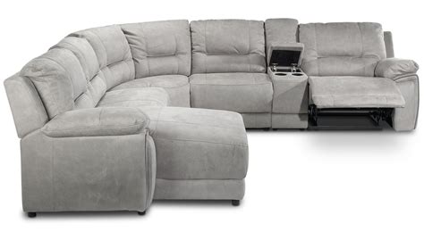 Pasadena 6-Piece Reclining Sectional with Left-Facing Chaise - Light ...