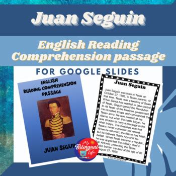 Juan Seguin - English Biography Activity Google Slides Hispanic Heritage